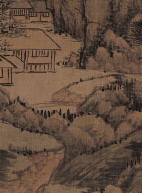 清 王时敏 南山积翠图山水风景画客厅办公室国画装饰画临摹绢本