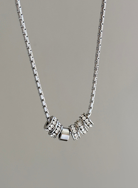 洗澡可戴钛钢不掉色男款项链女生冷淡风嘻哈小众设计情侣款毛衣链