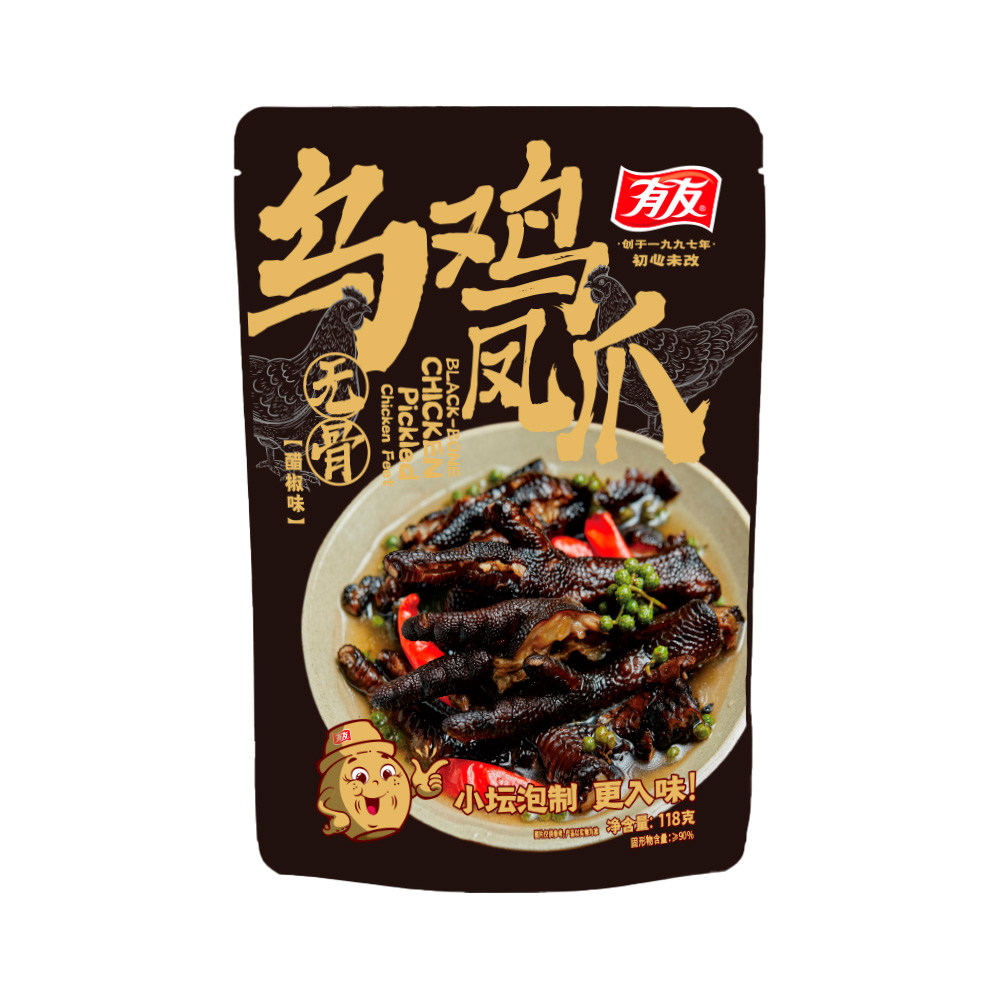 盒马有友无骨乌鸡凤爪醋椒味118g味浓鲜香爽口卤味鸡爪休闲零食,淘宝优惠券,粉丝福利购,淘宝优惠卷