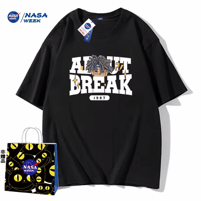 NASA WEEK官网联名款新品2025纯棉短袖t恤男女潮牌上衣情侣装T恤X