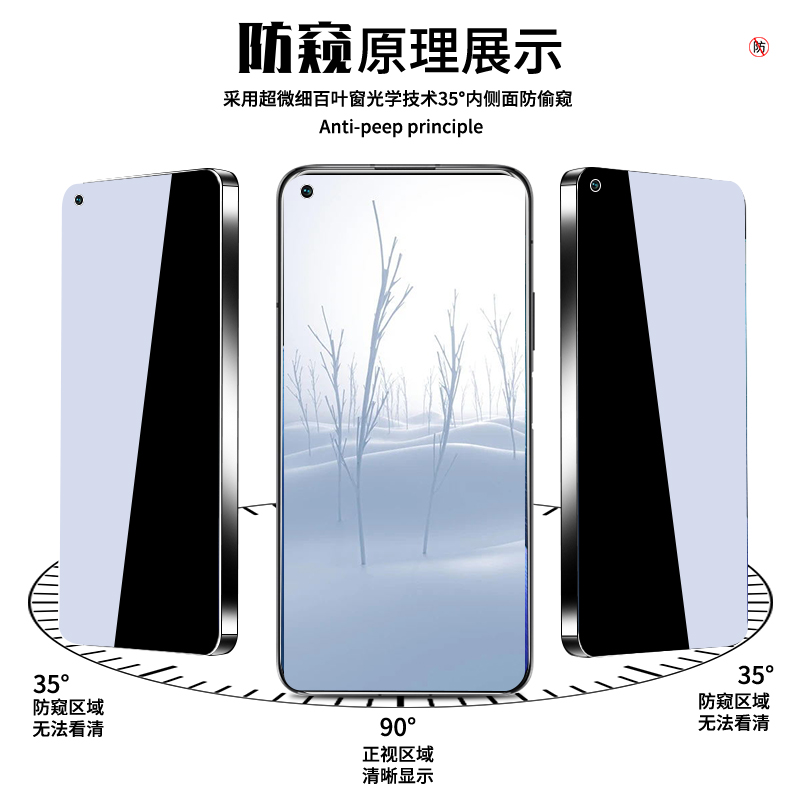 适用opporeno7防窥膜抗指纹防偷窥保护5G防摔无白边opopreno7pro钢化膜全屏覆盖防爆reno7se手机膜防窥屏高清 - 图1