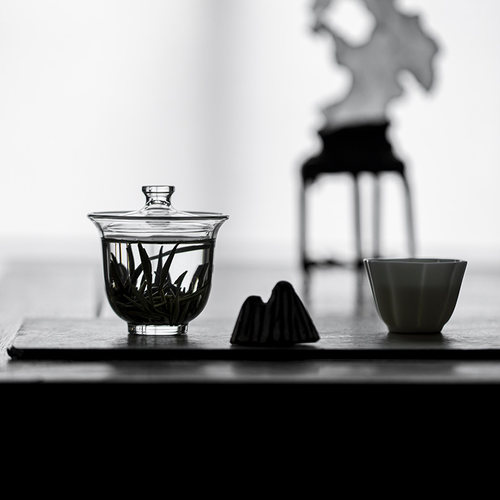 日式高硼硅耐热玻璃盖碗泡茶器专用绿茶杯花茶壶茶具透明小盖碗 - 图1