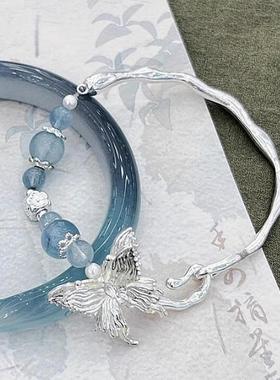 新款彷中国风青玉冰狐手镯，女性知春覆古古风凉感平安手镯叮当首