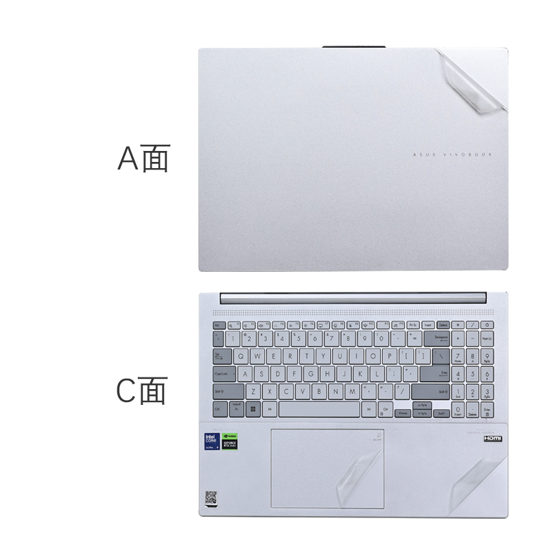 2024款华硕无畏Pro15电脑贴纸无畏15外壳贴纸N6506M透明机身膜K6502V防刮保护套15.6英寸笔记本钢化屏幕贴膜-图0