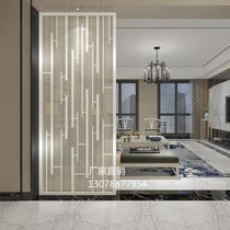 Explosive Modern Minimalist Light Luxury Art Glass Screen Partition Wall Dry Wet Zone Bifacial Background Frosted Light Transmission Living Room