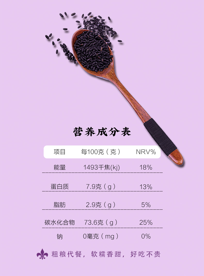 秦人瑶紫鹊界贡米高山梯田粗粮真空装当季新紫米饭500g - 图2