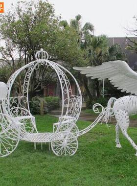 铁艺南瓜车户外欧式铁艺马车婚礼装饰道具橱窗摄影花车