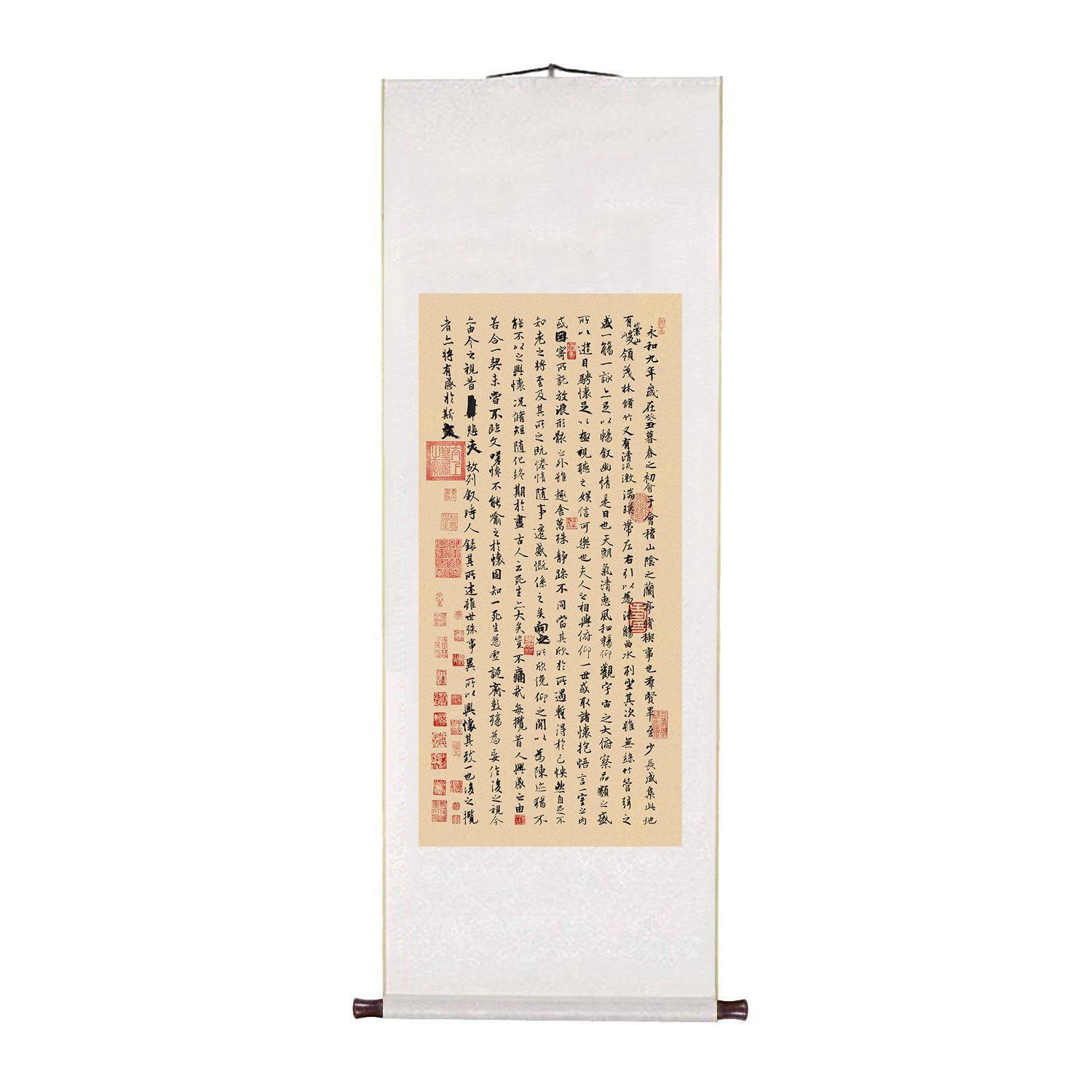 兰亭序书法挂画已装裱卷轴字画客厅玄关装饰画办公室书房仿古壁画,淘宝优惠券,粉丝福利购,淘宝优惠卷