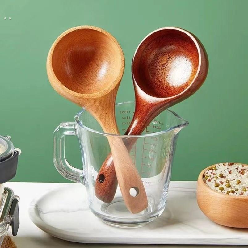 网红螺蛳粉勺子嗦粉实木勺子水瓢家用米勺稀饭盛汤勺喝粥长柄水舀 - 图1