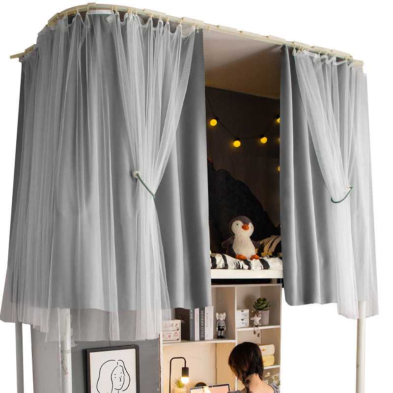 u型双滑轨粘贴床幔 轨道床帘蚊帐一体式学生宿舍强遮光上铺 - 图3