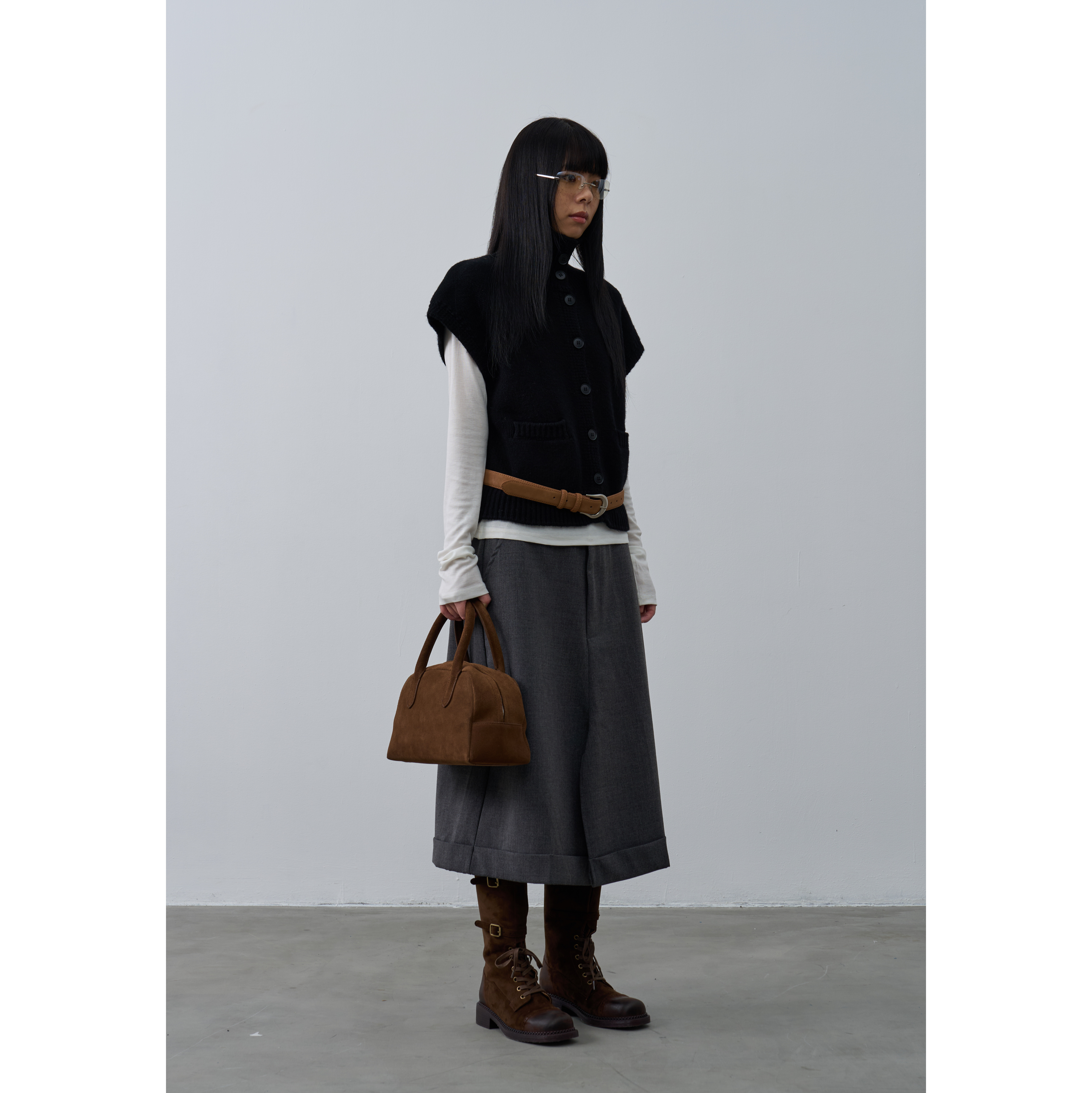 Rebornique 韩系高智感纯羊毛叠穿针织背心 粗针高领开衫毛衣女,淘宝优惠券,粉丝福利购,淘宝优惠卷