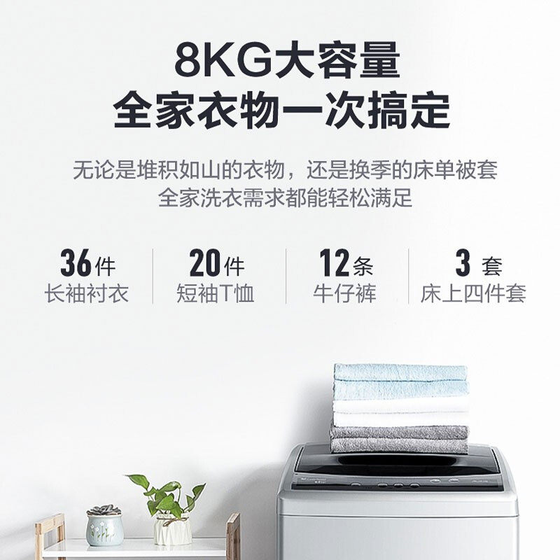 小天鹅全自动家用8公斤kg洗衣机 小天鹅传祥洗衣机