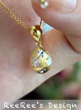 双色切面小水滴925银镀金