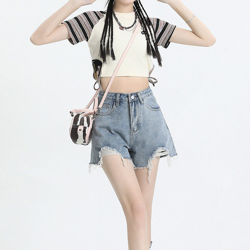 【牛仔系列】韩系时尚牛仔背小众显瘦半身裙高腰牛仔裤阔腿裤L