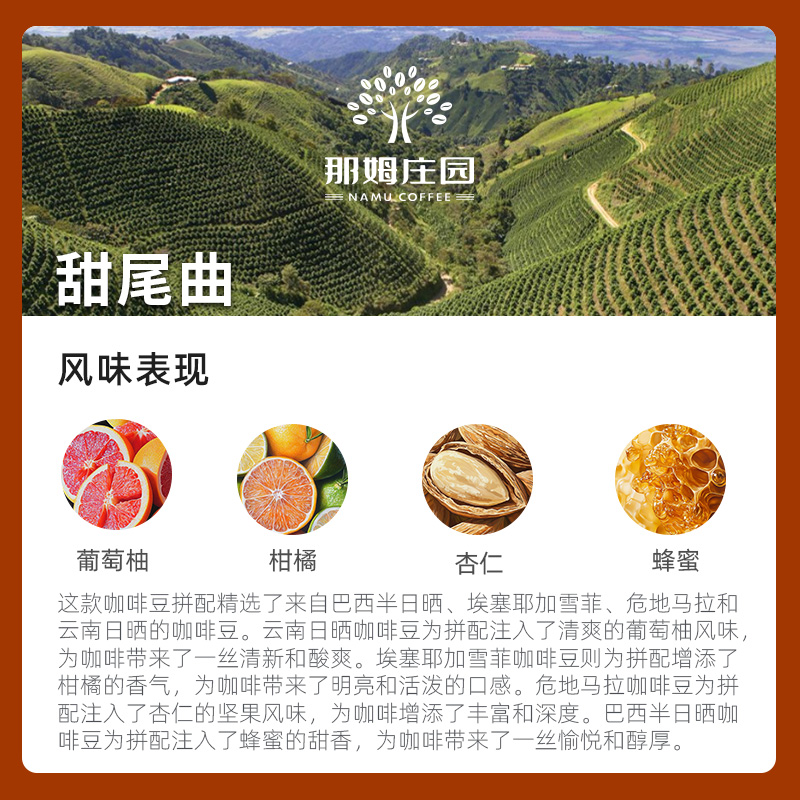 NAMU/甜尾曲意式拼配浓缩美式 精品咖啡生豆原料可代烘焙1KG包邮 - 图0