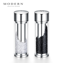 Morden MODERN Crushed Stainless Steel Sprinkled Salt Jars Restaurant Kitchen MSG Pepper Powder Zo stock Salt Tank