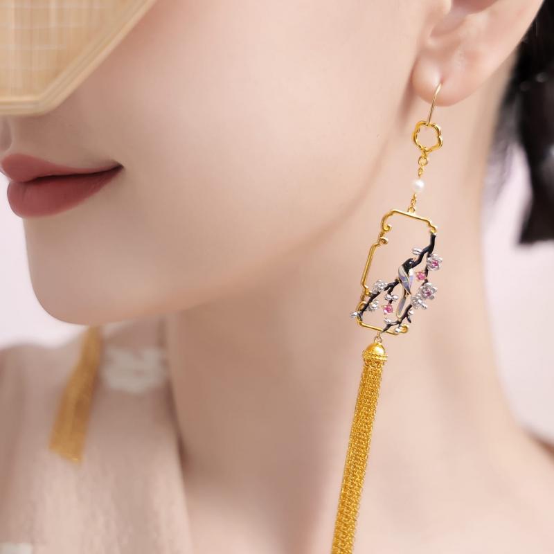 吾往疏影横斜 耳环 深圳博物馆联名宝安文创金奖 中国风原创设计