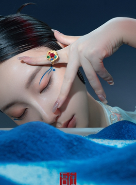吾往梅花戒指汉服纯银开口戒