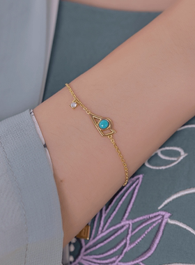 吾往御风绿松石手链新中式国风