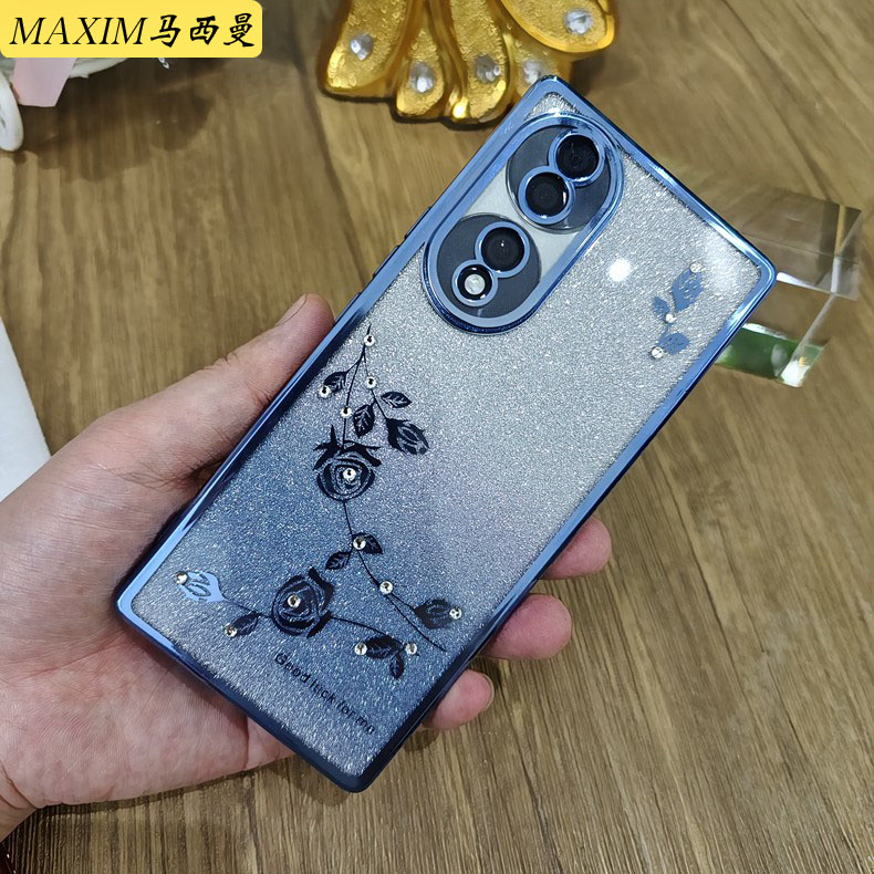 华为荣耀70手机壳新款女honor70pro保护硅胶套曲面屏FNE一AN00全包防摔SDY透明HPB软外壳por男ANOO高级感带钻 - 图1