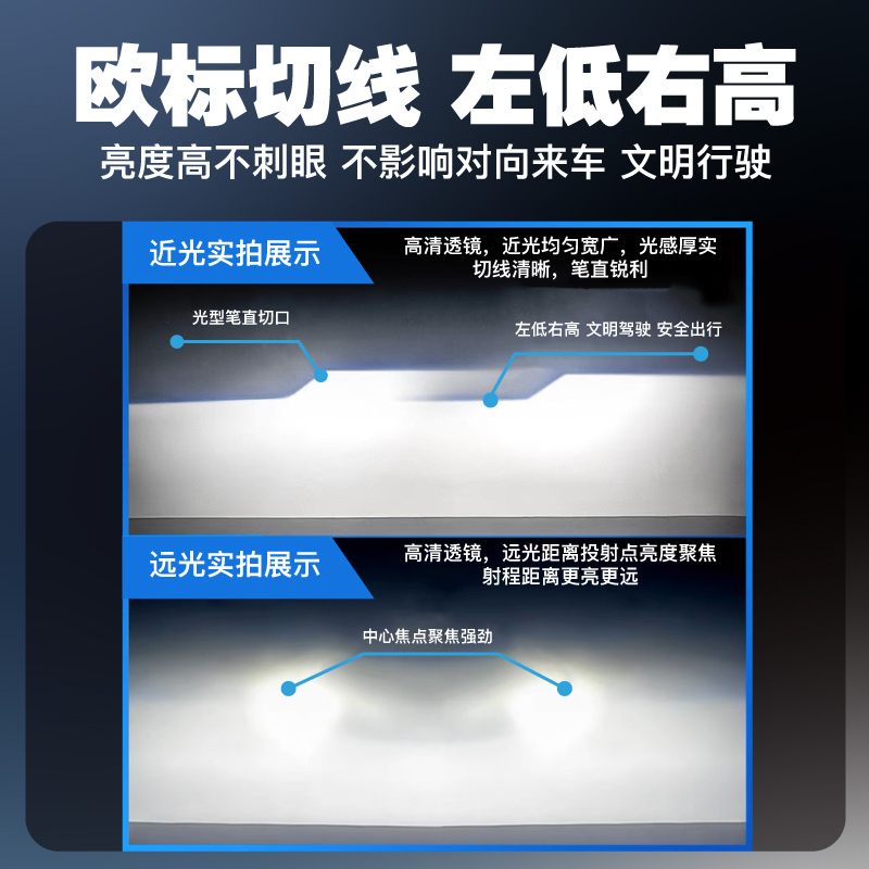 雷正 LED激光大灯带透镜雾灯改装前雾灯泡改装超亮防雾灯黄金眼