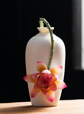 陶瓷摆件一莲幽梦手工花