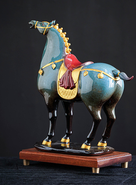 陶瓷马摆件招财客厅玄关