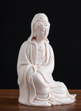 陶瓷摆件披衣观音佛像