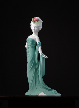 陶瓷摆件彩砂瓷轻舞美人