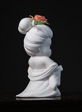 陶瓷摆件唐韵侍女德化白瓷美女