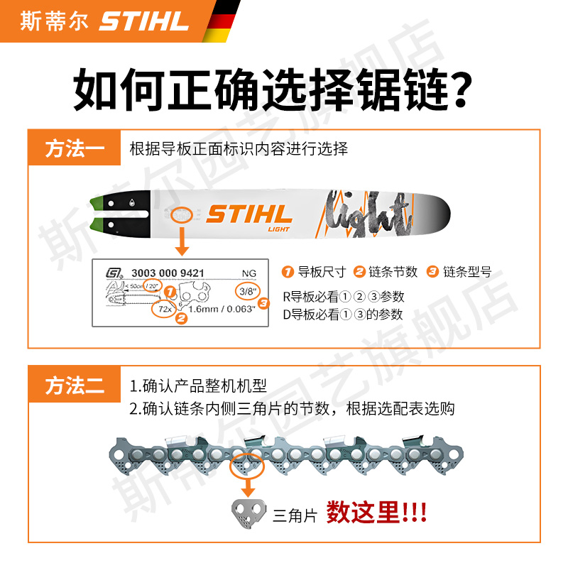 德国斯蒂尔原装进口正品伐木锯锯链16寸18寸20寸汽油锯电链锯链条