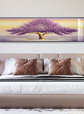 卧室装饰画北欧床头画紫色树现代简约房间壁画客厅背景墙酒店挂画