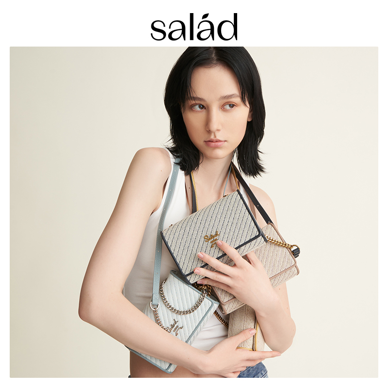 【官方正品】Salad 小方包时尚百搭女士信封包链条斜挎包香港帆布 - 图0