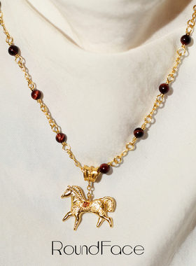 新年礼物RoundFace炼天系列体串珠小马项链本命年首饰礼物送女友