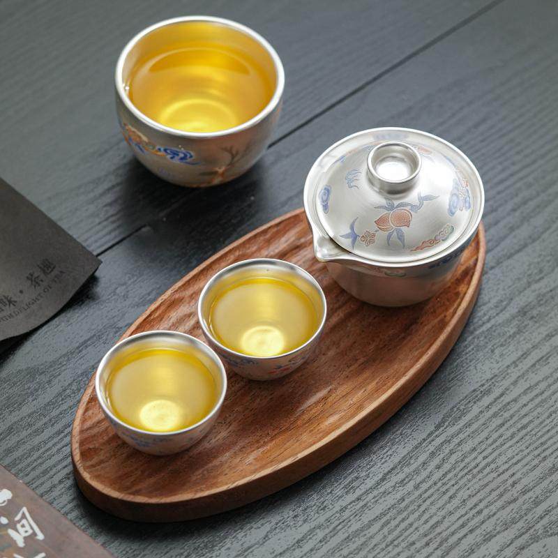 纯银茶具一鹿有你旅行茶具一壶三杯快客杯便携式户外车载陶瓷礼品,淘宝优惠券,粉丝福利购,淘宝优惠卷