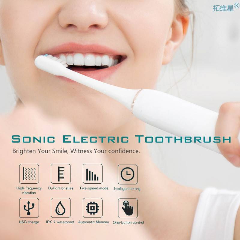 Sonic Electric Toothbrush for Adult Kids Timer Brush 6 Mode-图2