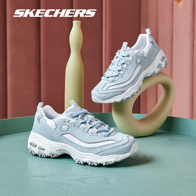 Skechers斯凯奇女鞋 春季经典黑白厚底增高熊猫鞋休闲老爹鞋11930