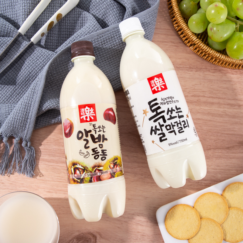 韩国进口酒时乐韩式米酒瓶装便携低度微醺玛格丽甜酒板栗米露饮品 - 图0