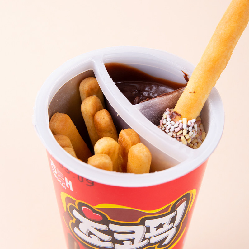 韩国进口海太巧克力味拇指蘸酱饼干45g儿童食玩DIY饼干蘸酱杯零食,淘宝优惠券,粉丝福利购,淘宝优惠卷