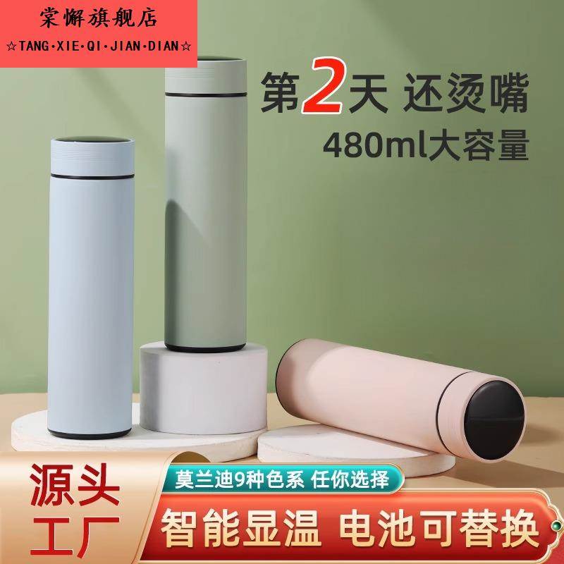 保温杯不锈钢茶水分离食品级杯子男女高颜值便携智能水杯运动 - 图0