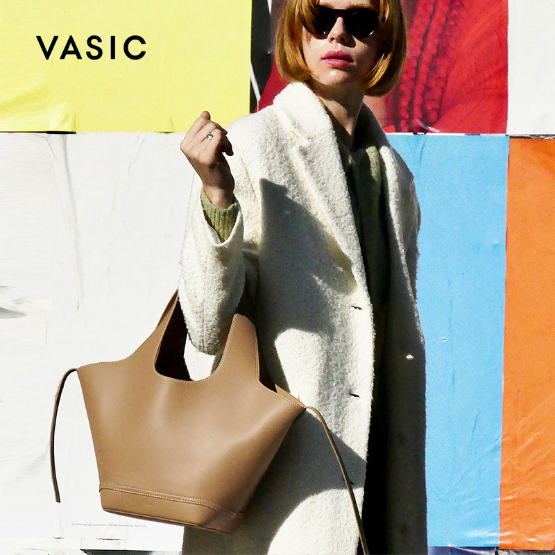 VASIC牛皮Mask Mini 小号单肩手提包 日系小众托特包 购物袋女包 - 图1