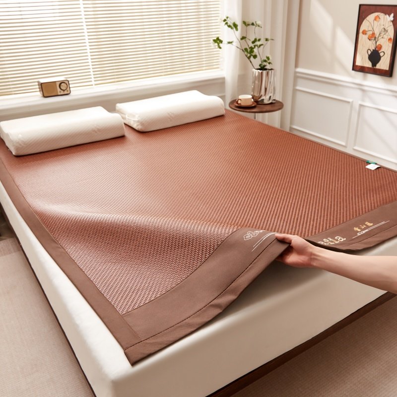 罗兰世家高端PE藤席冰丝席三件套凉爽透气凉席子舒适裸睡空调席,淘宝优惠券,粉丝福利购,淘宝优惠卷