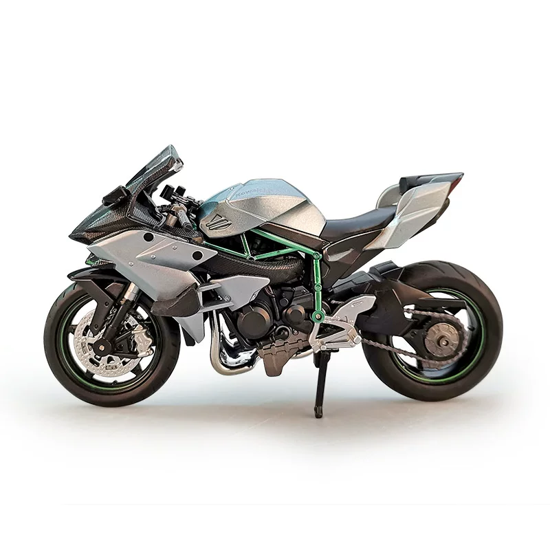 Kawasaki, реалистичный мотоцикл, автомобильная модель, минифигура, игрушечная машина для мальчиков для друга, масштаб 1:12, подарок на день рождения