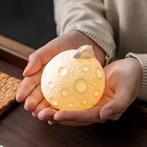 Warm Creativity IVT Cute Rabbit lamp Tao Shan Porcelain Pendulum Piece Cute Jade Rabbit Small Light Lunar Night Tea Darling Rabbit year tea set zero