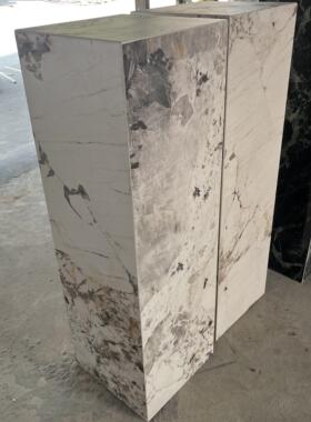 哑光潘多拉岩板大理石材雕塑底座摆台酒店会所玄关样板间展示台