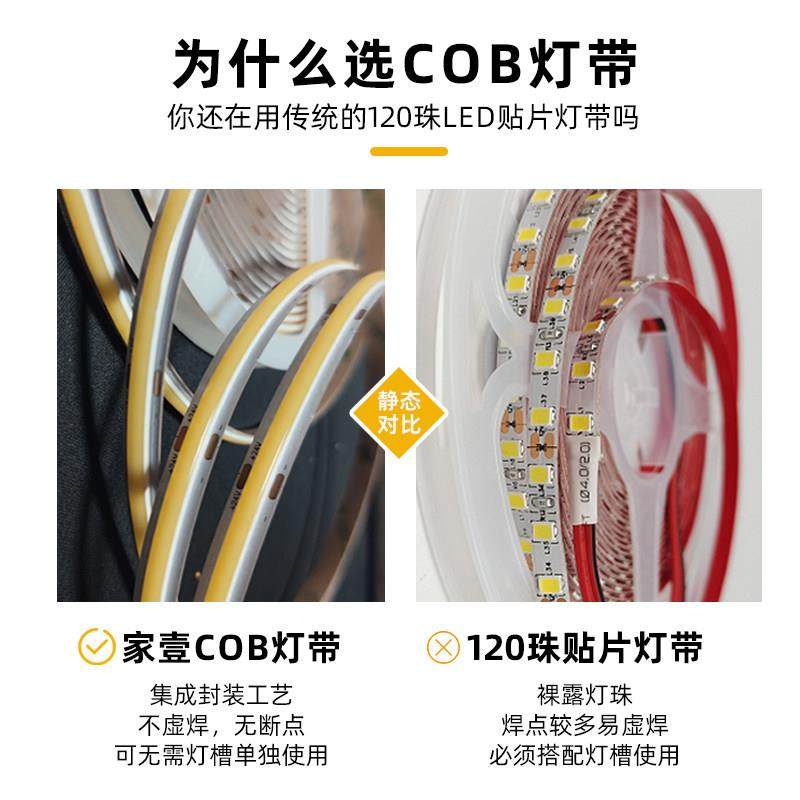 98显指全光谱cob灯带24V低压柔性灯带自粘客厅吊顶背景墙线性灯,淘宝优惠券,粉丝福利购,淘宝优惠卷