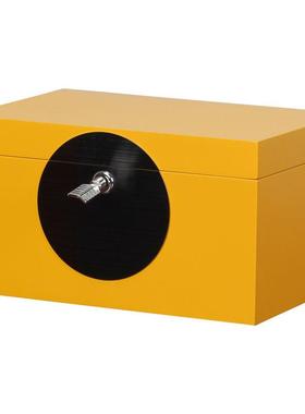 新中式金属带锁收纳首饰盒摆件 样板房卧室梳妆台烤漆装饰工艺品