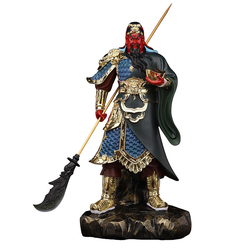 沙金供奉招财关公摆件九龙关公像武财神爷神像办公室公司开业工艺