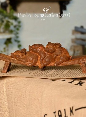 可爱小猪猪铸铁花园桌面装饰摆件