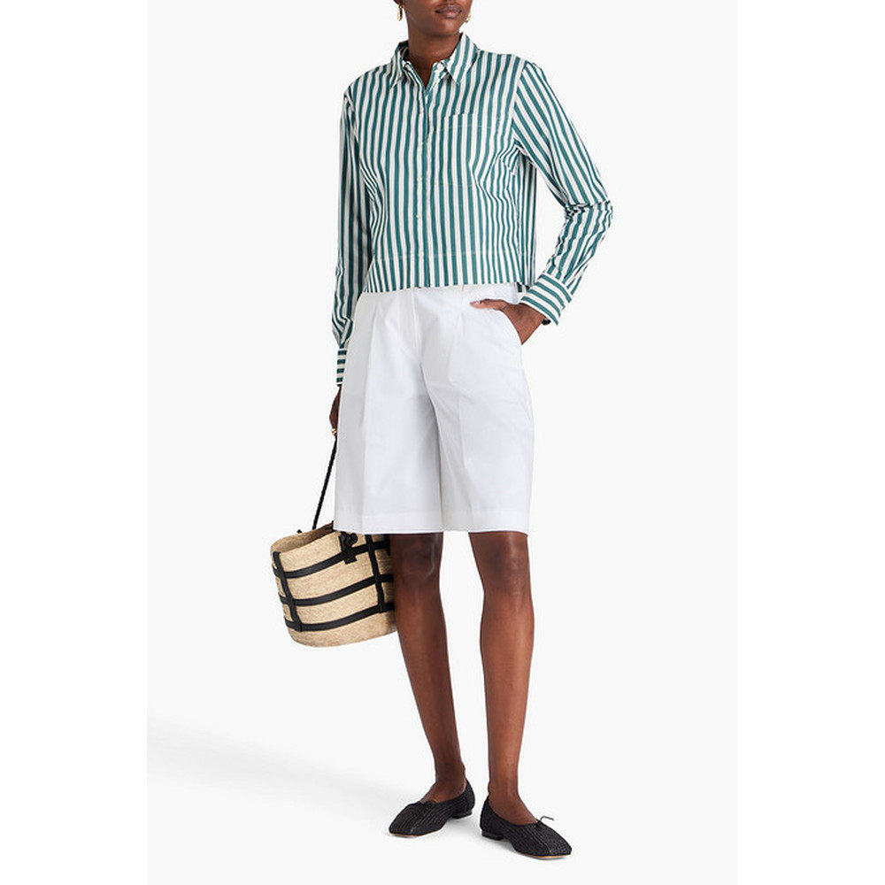 1h可退 香港直邮VERONICA BEARD 女士 Maia 条纹棉混纺府绸衬衫 2,淘宝优惠券,粉丝福利购,淘宝优惠卷